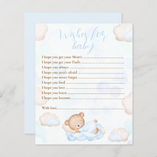 Voeux Pour Bébé Bear Blue Baby shower Jeu