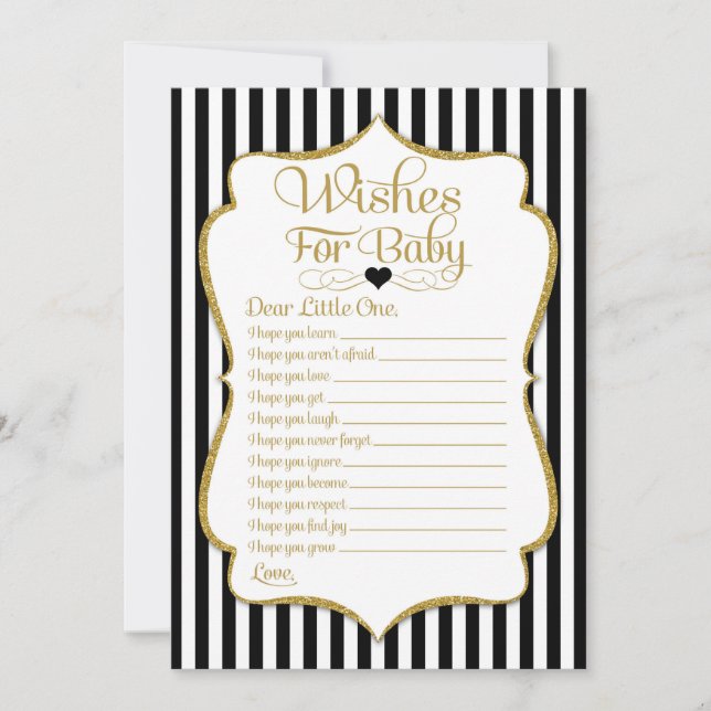 Voeux Pour Bébé Black Gold Baby shower Jeu (Devant)