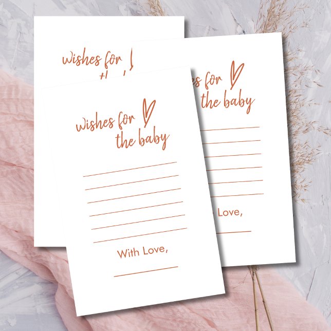 Voeux pour bébé Boho Moderne Coeur Terracotta (Créateur téléchargé)