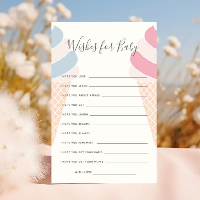 Voeux Pour Bébé Crème de glace Pastel Révélation d (Créateur téléchargé)