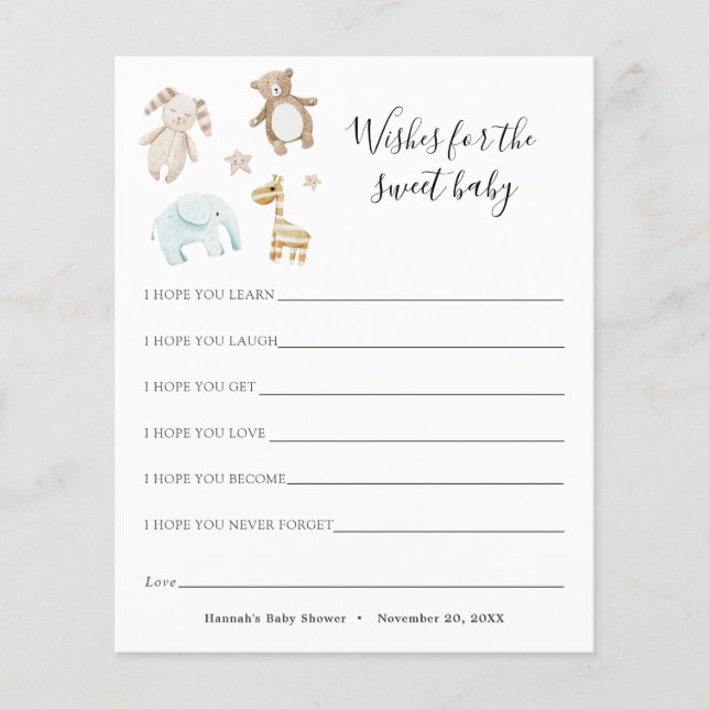 Voeux pour bébé doux (Devant)