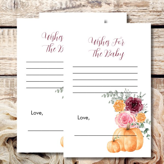 Voeux pour bébé jeu automne citrouille bordeaux ro (Créateur téléchargé)