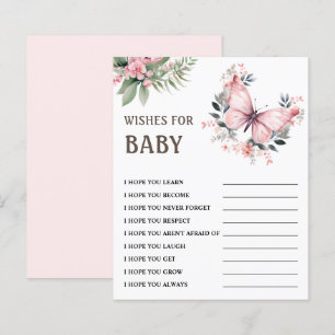 Voeux pour bébé Jeu de Baby shower papillon
