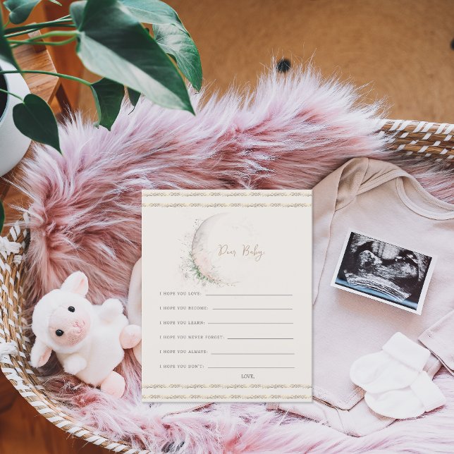 Voeux pour bébé lune enfant | Boho Hippie (Créateur téléchargé)