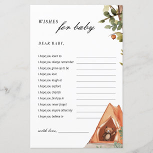Voeux pour bébé ours Camper Baby shower Jeu