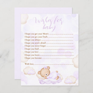 Voeux Pour Bébé Ours Purple Baby shower Jeu