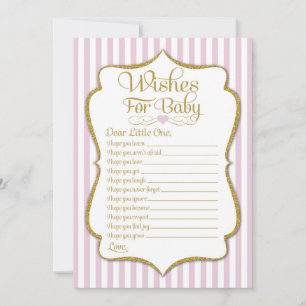 Voeux Pour Bébé Rose Gold Girl Baby shower Jeu