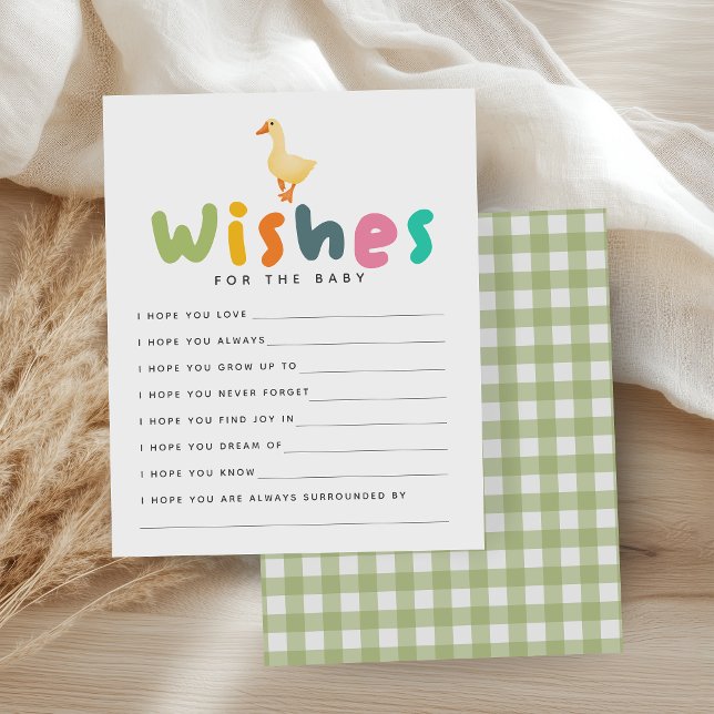 Vœux pour bébé Silly Goose Gingham Baby Shower (Créateur téléchargé)