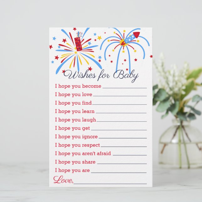 Vœux pour jeu de Baby Shower Rouge Blanc et À Naît (Debout devant)