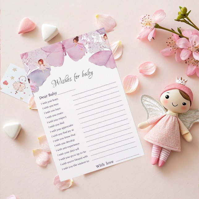 Voeux pour la carte bébé - Thème de Fée Rose Whims (Créateur téléchargé)