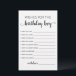 Voeux pour la carte d'anniversaire garçon fête d'a<br><div class="desc">Achetez cette carte et profitez de la haute qualité Voeux pour la carte garçon d'anniversaire pour votre événement! Design noir et blanc.</div>