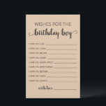 Voeux pour la carte d'anniversaire garçon fête d'a<br><div class="desc">Achetez cette carte et profitez de la haute qualité Voeux pour la carte garçon d'anniversaire pour votre événement! Conception papier Kraft.</div>