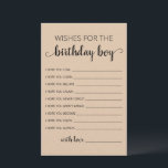 Voeux pour la carte d'anniversaire garçon fête d'a<br><div class="desc">Achetez cette carte et profitez de la haute qualité Voeux pour la carte garçon d'anniversaire pour votre événement! Conception papier Kraft.</div>