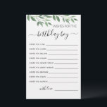 Vœux pour la carte de fête d'anniversaire du garço<br><div class="desc">Achetez cette carte et profitez de vœux de haute qualité pour la carte d'anniversaire du garçon pour votre événement ! Conception de verdure.</div>