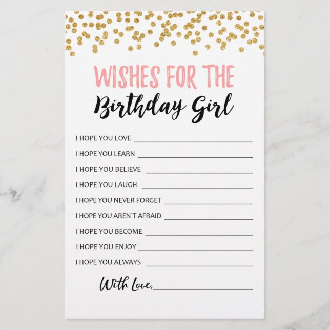 Voeux pour la fête d'anniversaire fille jeu d'anni (Devant)