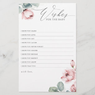 Voeux Pour Le Bébé Élégant Baby shower Rose Dusty