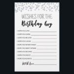 Voeux pour le jeu Anniversaire Jour d'anniversaire<br><div class="desc">Achetez cette carte et profitez de la haute qualité Voeux pour la carte garçon d'anniversaire pour votre événement! Confetti en argent.</div>
