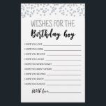 Voeux pour le jeu Anniversaire Jour d'anniversaire<br><div class="desc">Achetez cette carte et profitez de la haute qualité Voeux pour la carte garçon d'anniversaire pour votre événement! Confetti en argent.</div>