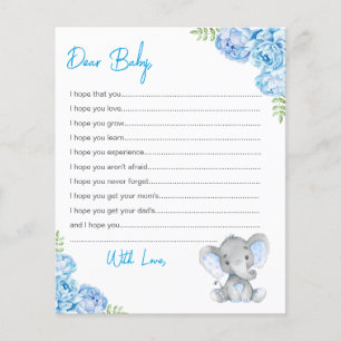 Voeux pour les cartes pour bébés Douche Blue Boy E