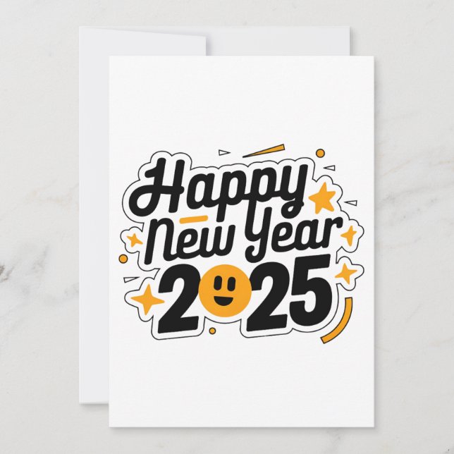 Vœux pour une lumineuse année 2025 sur carte de vœ (Devant)