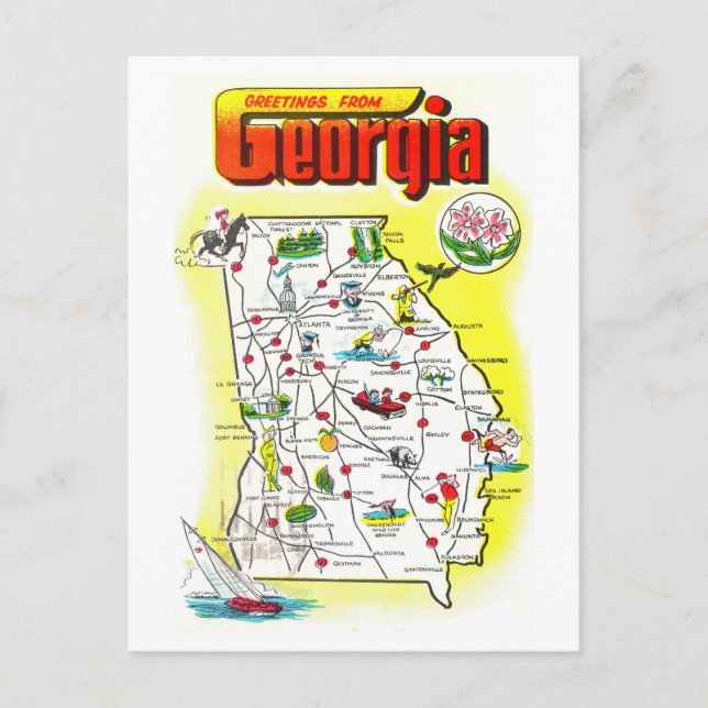 Voeux vintages de Géorgie Carte postale (Devant)