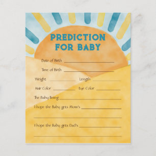 Voici Blue Ray Sunshine Baby shower carte de jeu