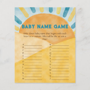 Voici Blue Ray Sunshine Baby shower Nom du jeu