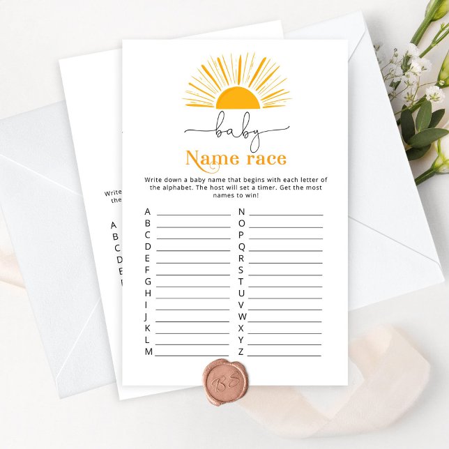 Voici le baby shower de race du nom de bébé du fil (Créateur téléchargé)