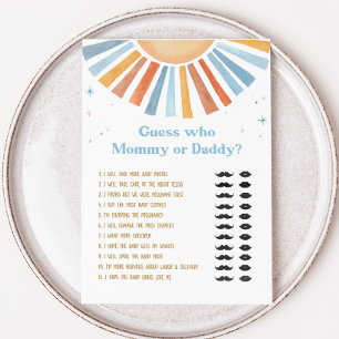 Voici le Baby shower du Fils Devinez qui jeu