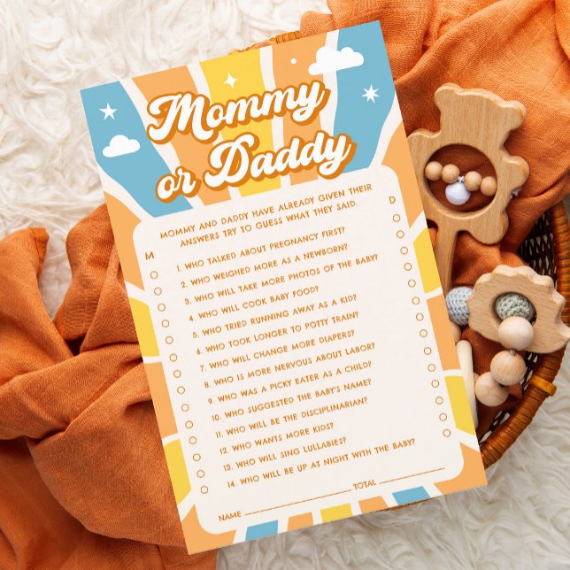 Voici le Baby shower Fils Jeu maman ou papa (Créateur téléchargé)