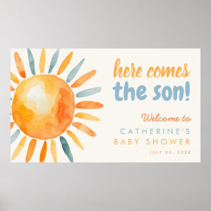 Voici le Fils Affiche de Baby Shower Bohème