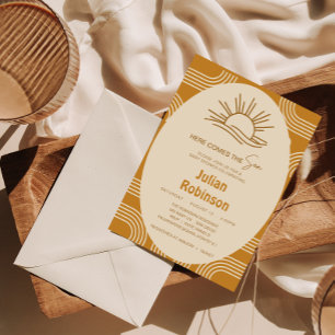 Voici Le Fils Boho Baby Boy Shower Invitation