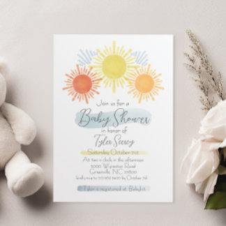 Voici le fils | Invitation Baby shower Sunshine
