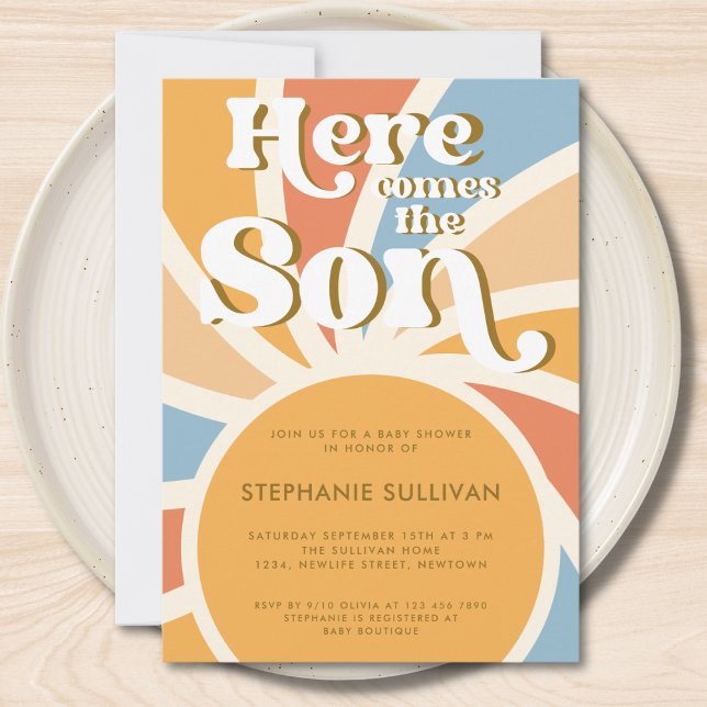 Voici Le Fils Sunrays Baby shower Invitation (Créateur téléchargé)