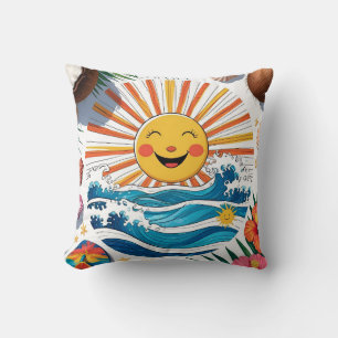 Voici le soleil – Coussin de jet bohème plage