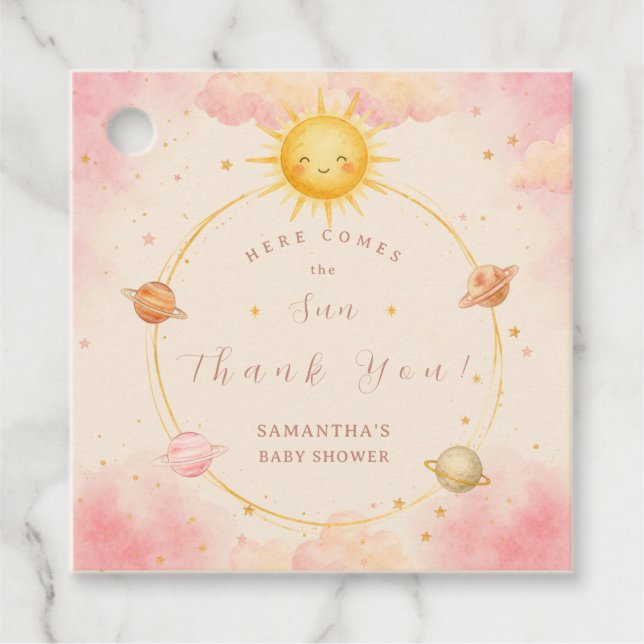 Voici le Soleil Étiquette de Cadeau pour Fille Bab (Devant)
