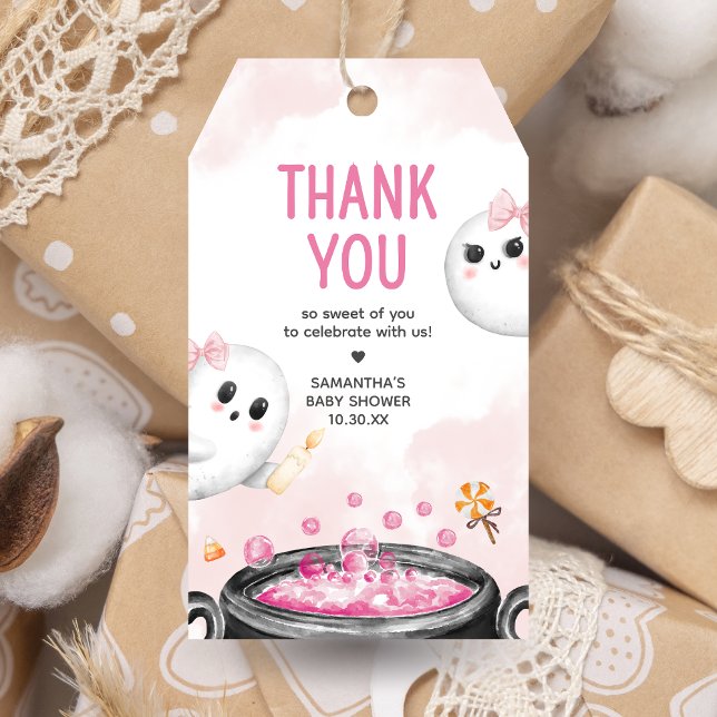 Voici les étiquettes Son Retro Sunshine Baby Favor (Oh Sheet It's a Ghoul Halloween Brewing Baby Shower Favor Tags)