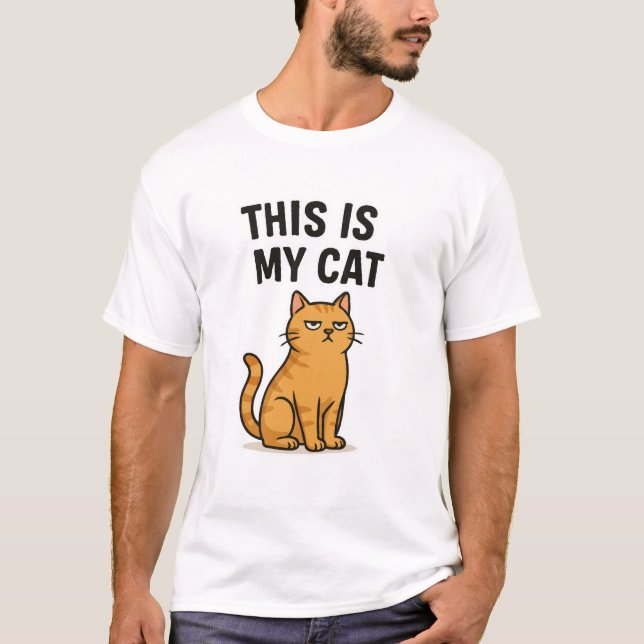 Voici My Cat - Drôle T-shirt Amoureux des chats (Devant)