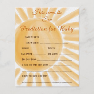 Voici Son Ray Baby shower Baby Prediction Jeu