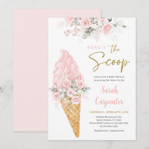 Voici The Scoop Baby shower Girl Invitation