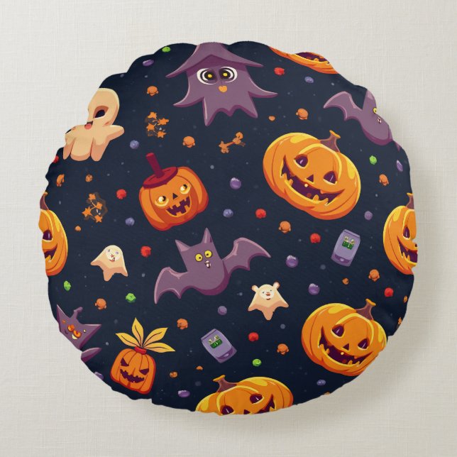 Voici un coussin d'Halloween. (Devant)