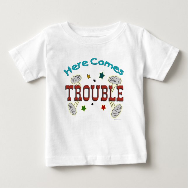 Voici Un T-shirt Trouble Bébé Enfant (Devant)
