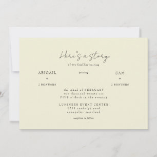 Voici une invitation de mariage jaune histoire