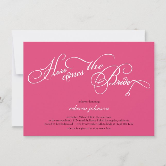 Voici venir la jeune mariée - invitations (Devant)