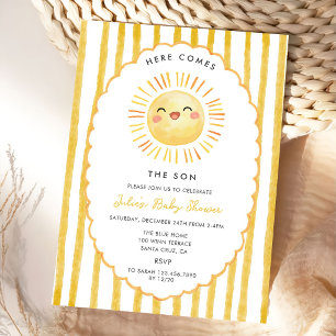 Voici venir le fils Invitation à la baby shower Su