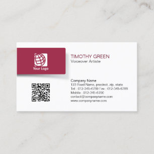 Voicover Artiste Talent Simple Carte de visite