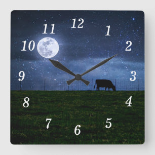 Voie Lactée Bovins Lune Horloge murale