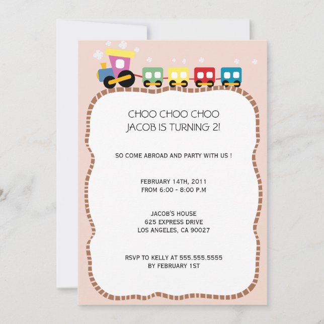 Voies - invitations birthdayparty d'enfants (Devant)