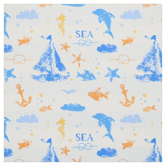 Voile avec dauphins tissu nautique (Échantillon)