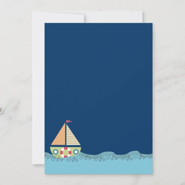 Voile Away Sailing Boys Birthday Invitation (Devant)